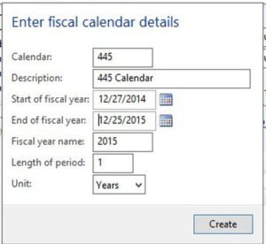 enter fiscal calendar details dynamics ax