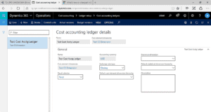 cost accounting ledger details dynamics 365