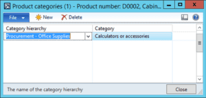 product categories dynamics ax