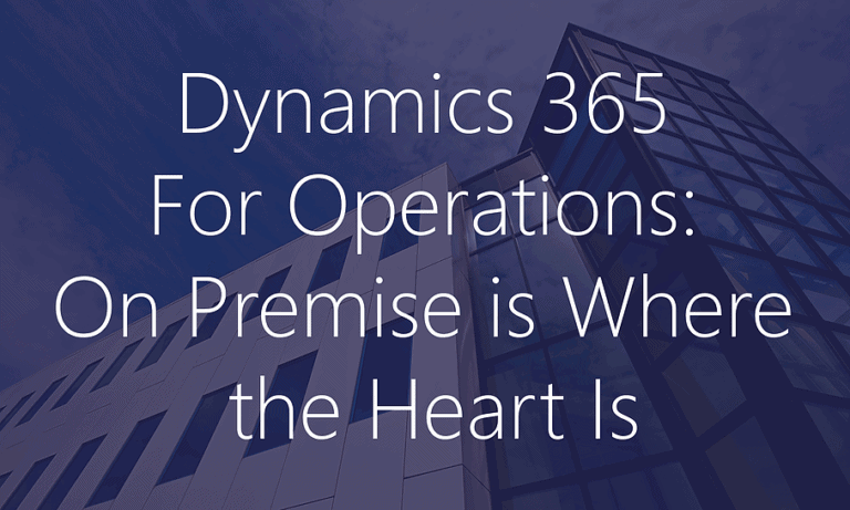 Dynamics 365 for Operations On Premise