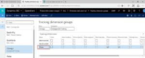 Create Tracking Dimension Group in Dynamics 365 for Operations