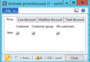 sales and purchase price trade agreements in Microsoft dynamics ax 2012