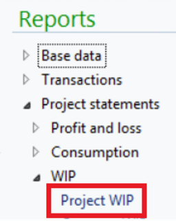 Project WIP Report Dynamics AX