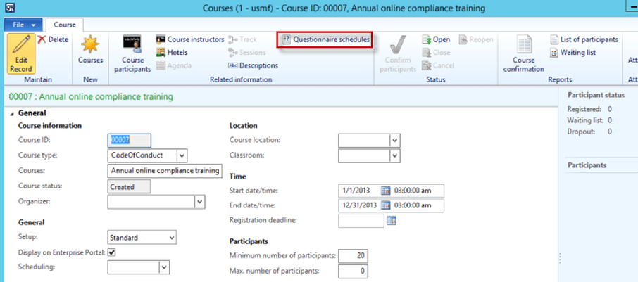 reference type grid questionnaires dynamics ax