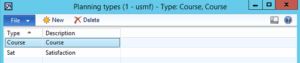 planning types questionnaires dynamics ax