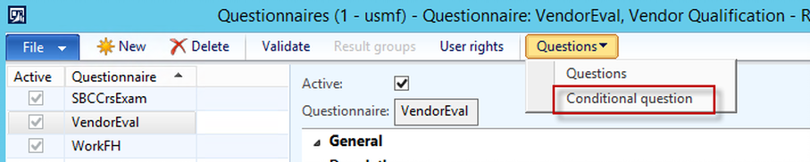 dynamics ax conditional questions