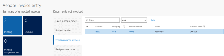 review vendor invoice dynamics 365