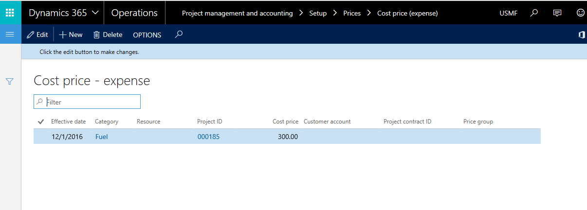 Dynamics 365 Cost Price by Expense