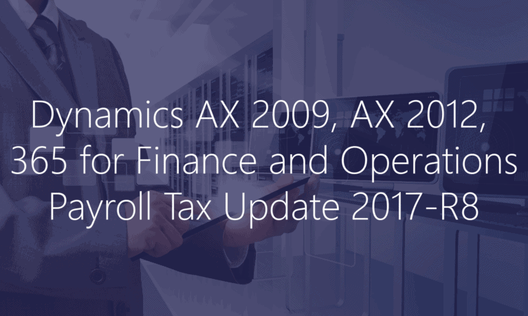 Dynamics AX Dynamics 365 Payroll Update