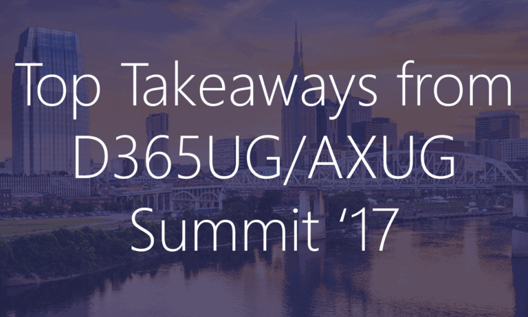 D365UG/AXUG Summit 17