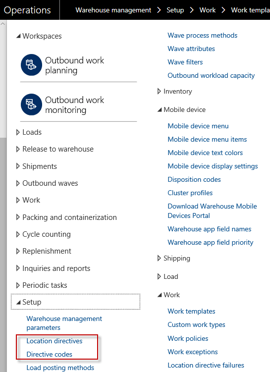 Location directives in dynamics 365