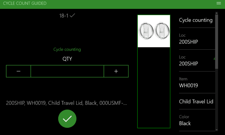 mobile device details cycle count guided