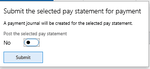 submit pay statement for payment d365