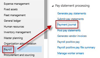 payroll payment journal