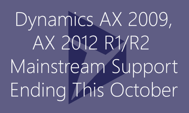 AX 2009 and AX 2012 R1R2 Mainstream Support
