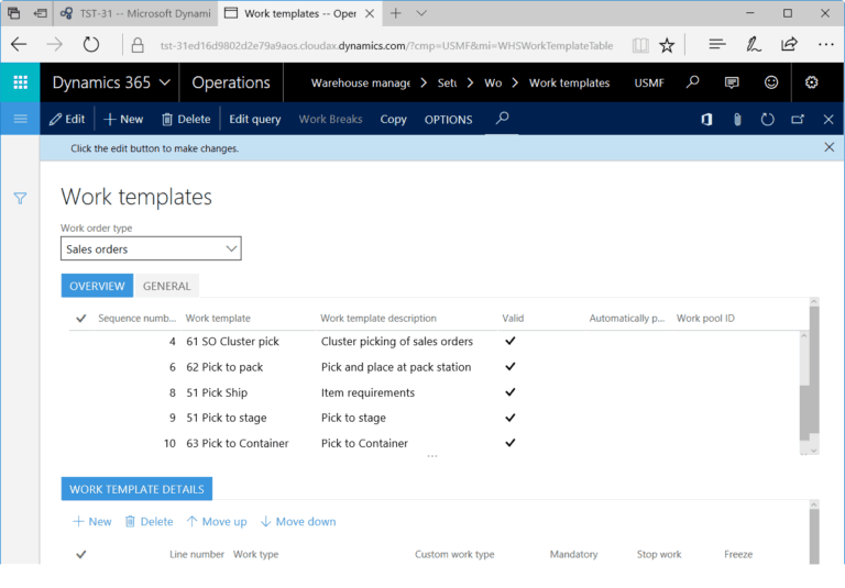 Dynamics 365 work templates