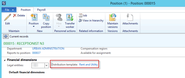 distribution template dynamics ax