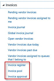 Invoice Register in d365 accounts payable