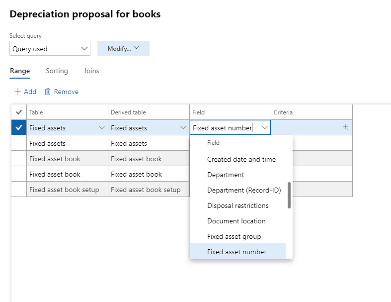 depriciation proposal for books in dynamics 365