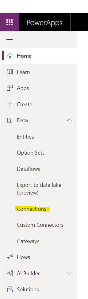 powerapps connections