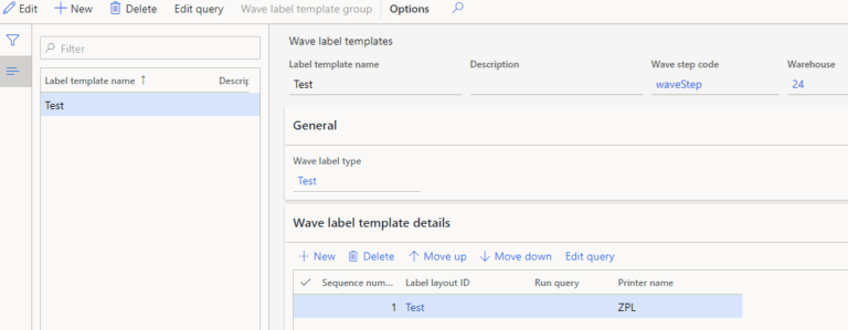 wave label templates dynamics 365