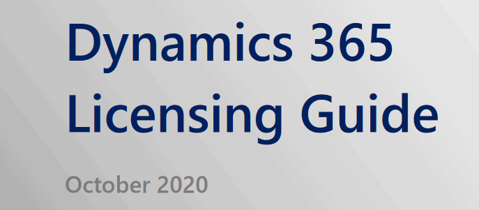 Dynamics 365 Licensing Guide October 2020