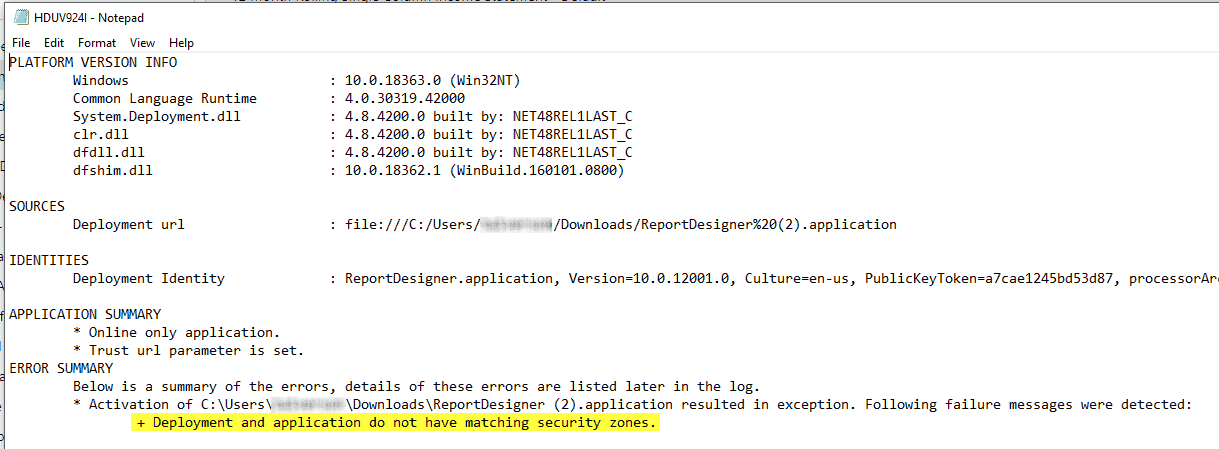 d365 deployment and application do not have matching security zones