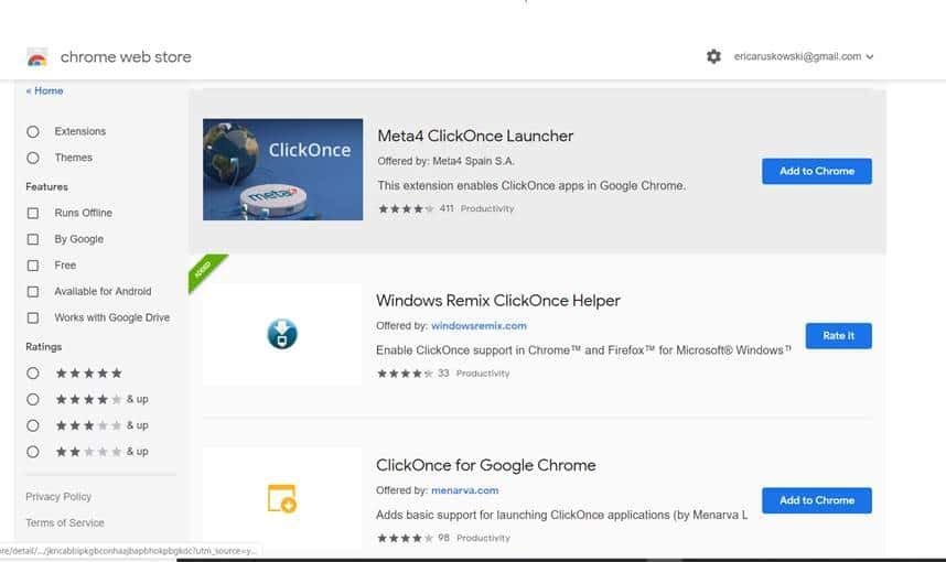 clickonce chrome extension dynamics 365