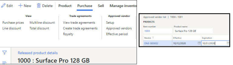 released product details d365