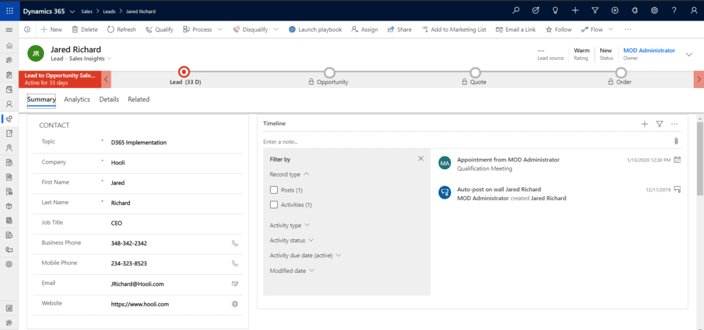 Intro to Dynamics 365 Sales | Ellipse Solutions