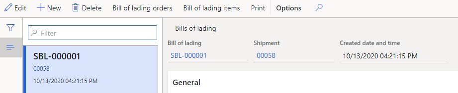 Create a Bill of Lading