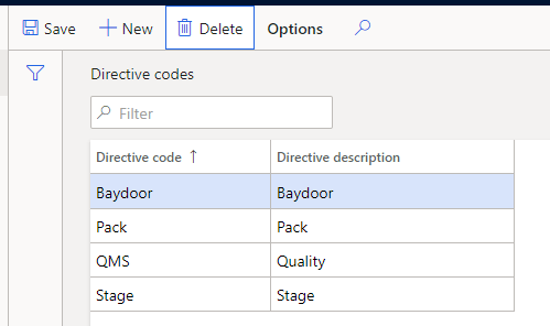 directive code for zones dynamics 365