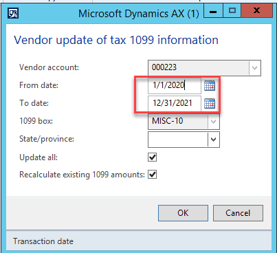 vendor update tax 1099 dynamics ax 2012
