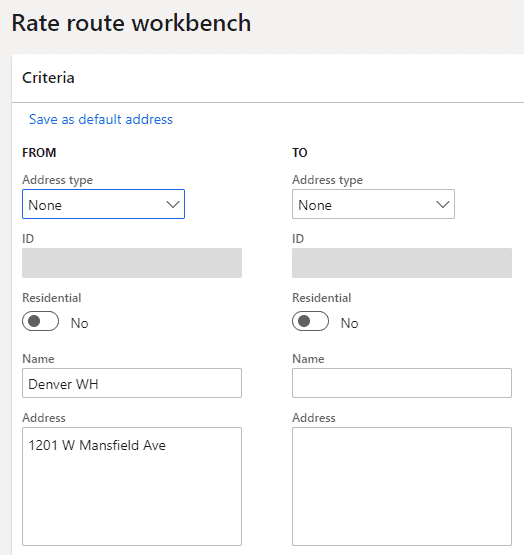  rate route workbench dynamics 365 tms