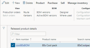 dynamics 365 released product boms