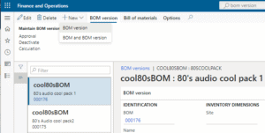new bom version dynamics 365
