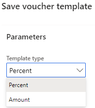 percent template type voucher dynamics 365