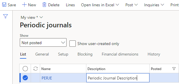 periodic journals dynamics d365