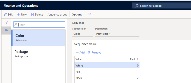 Dynamics 365 sequences master planning